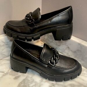 Madden Girl Hoxtonn Black Block Heel Loafers Women’s 9